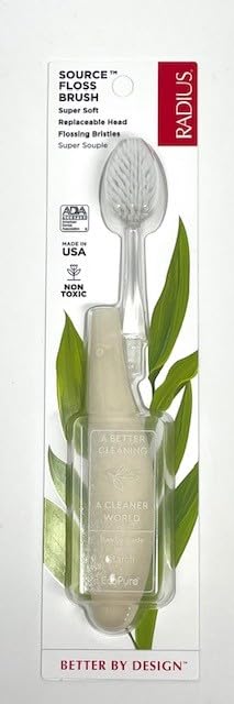 RADIUS Toothbrush Source Floss Brush BPA Free & ADA Accepted Improve Gum Health & Reduce Gum Issues - Super Soft - Assorted Colors - Pack of 6