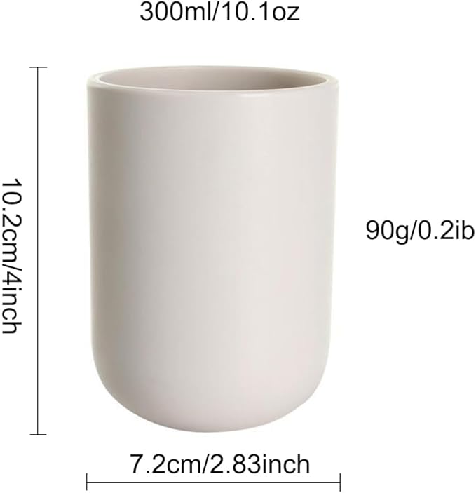 Solid Color mouthwash Cup, Simple Solid Color Toothbrush Cup, Toothbrush Holder 1 Piece, 10 oz (300 ml) (Khaki)