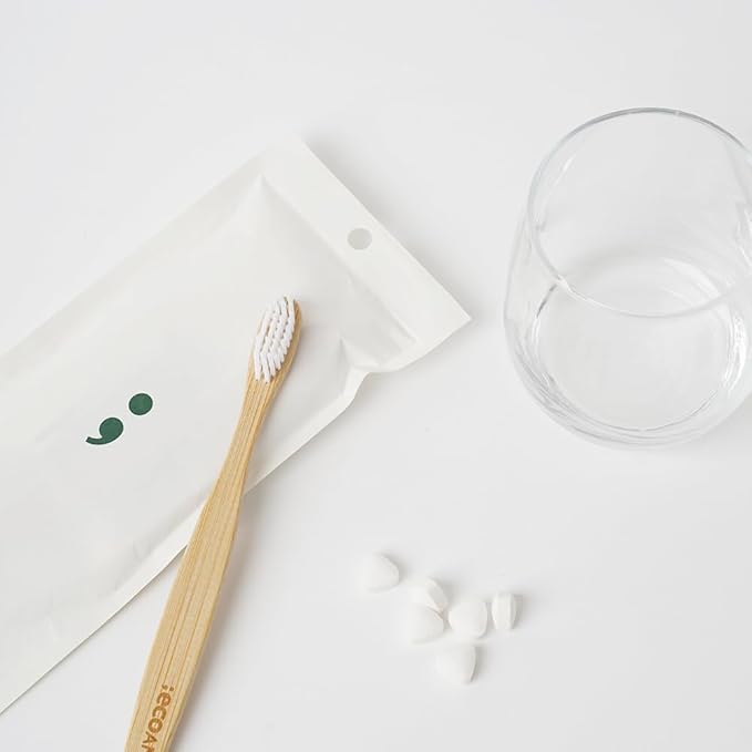 Greenerb Dental Kit - Eco-Friendly Bamboo Toothbrush & Solid Toothpaste Tablets | Travel & Zero-Waste Oral Care Set