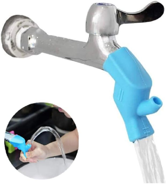 Faucet Extender for Toddlers,Silicone Sink Extender Cute Faucet Cover Kids Hand Wash Helper Water Spout Extender for Bathroom Sink Kitchen Counter(Blue)