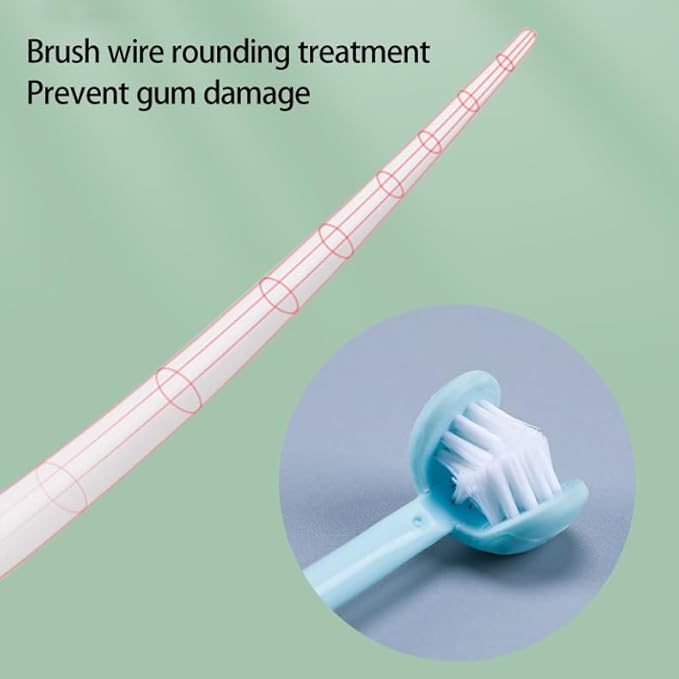 3 Sided Autism Toothbrush Three Bristles for Special Needs Adult Soft Bristles Soft and Gentle for Complete Tooth and Gum Care (Orange 1PCS)