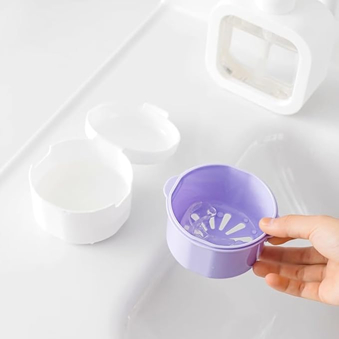 2PCS Retainer Cleaner Case, SENLIN DENTAL Double-layer Hollowed-out Draining Braces Denture Bath Case for Aligner, Retainers, Mouth Guard, Night Guard, Travel Cleaning