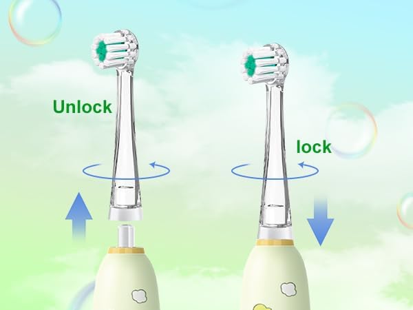 Teeteck 5 Pack Kids Toothbrush Replacement Heads Compatible with SEAGO SG513/SG977/SGEK6, DadaTech DT-K6/DT-BB1/DT-977, Brush-Baby WildOnes (Ages 8-18 Months/Green)