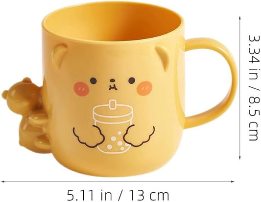 2 Pcs Children's Plastic Mug Cup for Kids Cartoon Toothbrush Cup for Kids for Children Cute Cute Toothbrush
