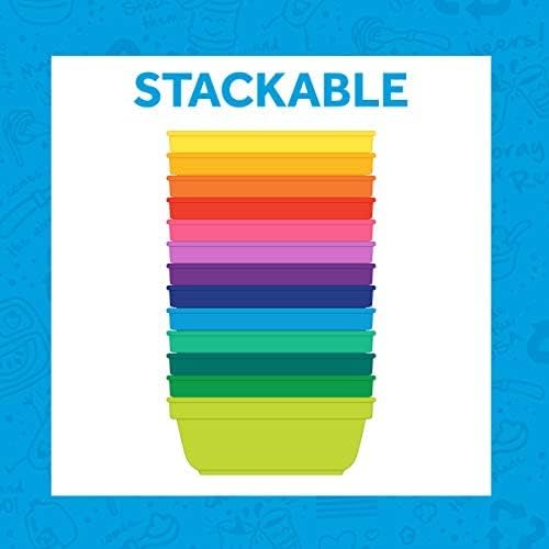 Re-Play 12 oz. Toddler Bowls Set of 6 - Kids Deep-Walled, Durable & Reusable Snack and Meal Bowls, Dishwasher & Microwave Safe, BPA-Free, Made in USA from Recycled Plastic, Sorbet