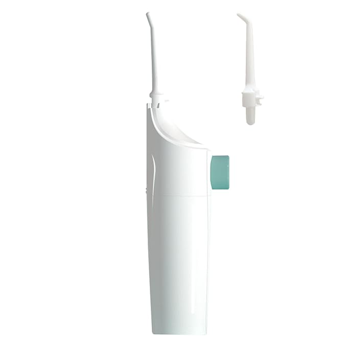 Cordless Water Dental Flosser Non-Electric Simple Operation, Oral Irrigator Portable Affordable for Home & Travel, Tonsil Stone Remover Safe for Pregnant Women and Children (White)
