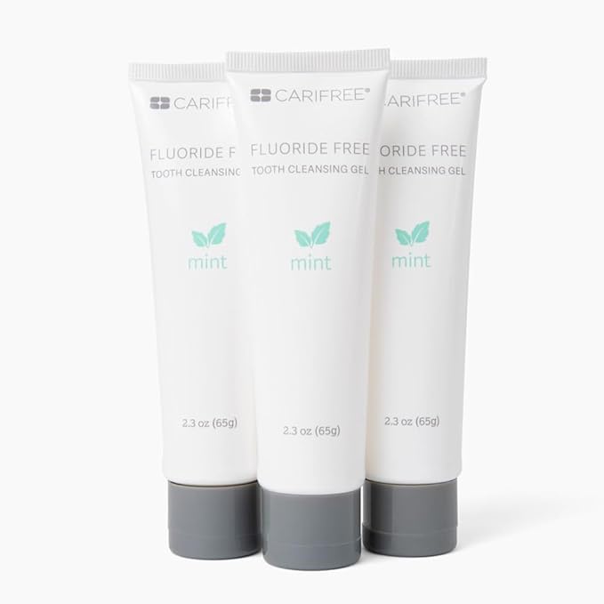 CariFree Fluoride Free Gel Soft Mint Flavor, Neutralizes pH, Freshens Breath and Moistens Mouth, Dentist Recommended for Oral Care, Toothpaste Replacement 2.3 Ounce (Pack of 4)