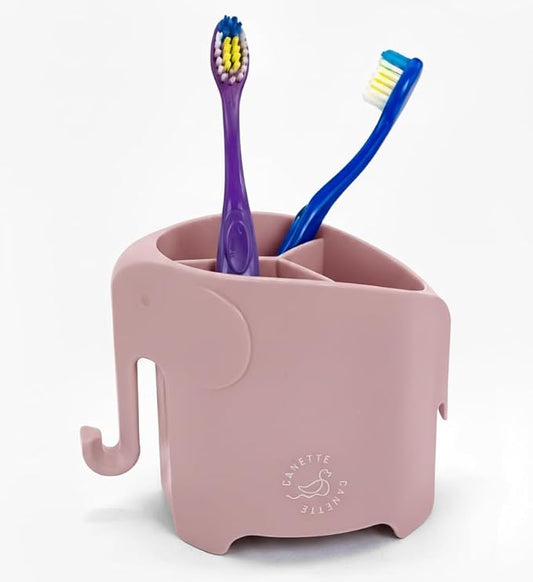 Cute Elephant Toothbrush & Pencil Holder – Fun Bathroom & Desk Organizer for Kids & Adults (Pink)