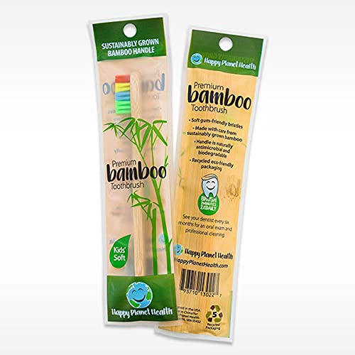 HDP Kids Bamboo Toothbrush Size:Pack of 4 with Bonus Color:Kids Bamboo