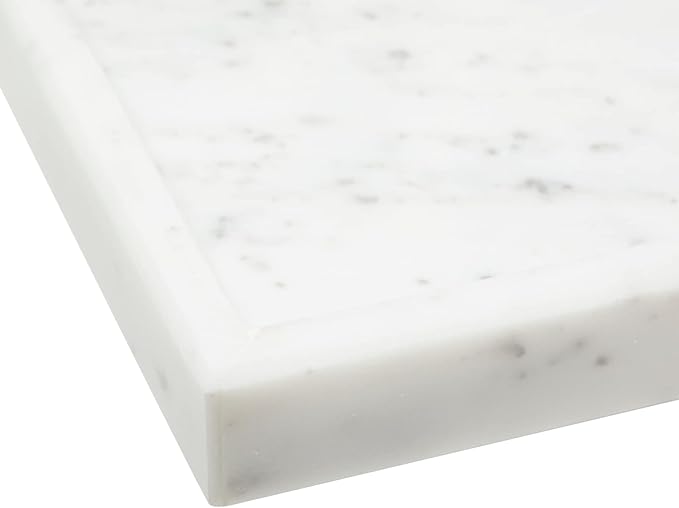 Juvale Large Marble Vanity Tray - Jewelry & Cosmetic Organizer with Drawer Organizer - Bathroom Display with Soap Tray - Home Accent Piece with Marble Decor - 11.7 x 7.7 x 1.1 in White