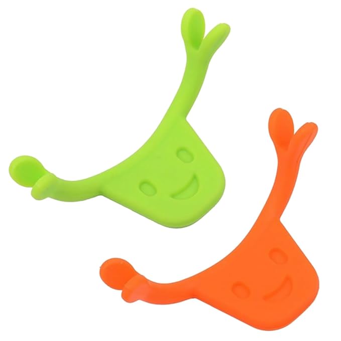 2pcs Silicone Smile Trainer for Facial Muscle Stretching and Lifting Natural Smile Maker Mouth Exerciser Edible Material Brace Green Orange