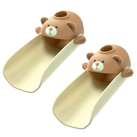 DLUCKY Faucet Extender for Sink Easy Use Sink Faucet Extenders with Temperature Sensitive for Toddlers, Kids Hand Washing Faucet Extension for Bathroom Sink, Kitchen, Brown*2