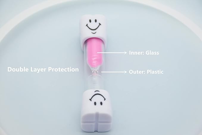 3 Minute Sand Timer Set, 8 Pack Colorful Smiley Hourglass Timers for Kids Proper Tooth Brushing