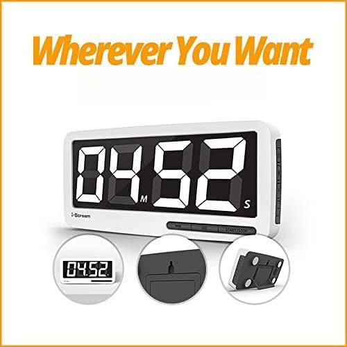 i-Scream LED Big Timer - Countdown Clock with Large 7.3" Display, 3 Brightness Settings, 4 Alarms and 3 Volume Levels, Battery-Powered Magnetic Timer for Home, Cooking, Studying, Fitness, Classroom