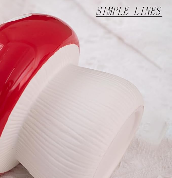 Mushroom Toothbrush Holder ， Cute Toothbrush Holder，Best Mushroom Kitchen Decor and Mushroom Bathroom Decor(red)