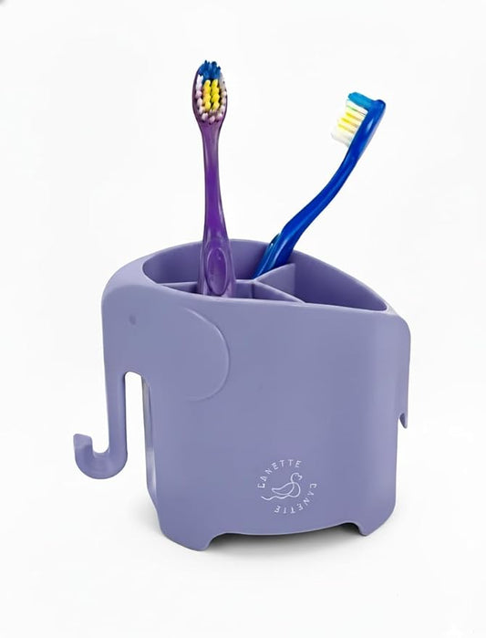 Cute Elephant Toothbrush & Pencil Holder – Fun Bathroom & Desk Organizer for Kids & Adults (Purple)