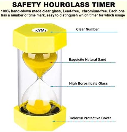 Hourglass Sand Timer 15 Minute： Colorful Sand Clock 5 Minute, Small Yellow Sand Watch 15 Min, Plastic Hour Glass Colorful Sandglass Timer for Kids, Games, Classroom, Decor