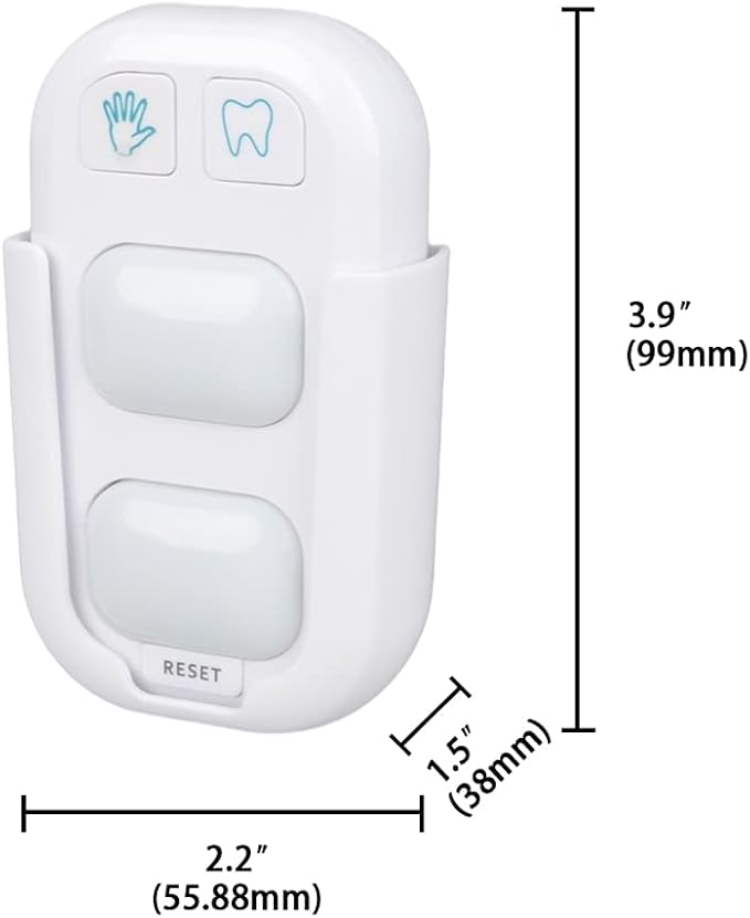 SOARING Toothbrushing Timer for Kids, Training 20 Second Hand Washing and 2 Minutes Teeth Brushing, Stick on Bathroom Timer for Children with Indicator Lights（2 Packs）
