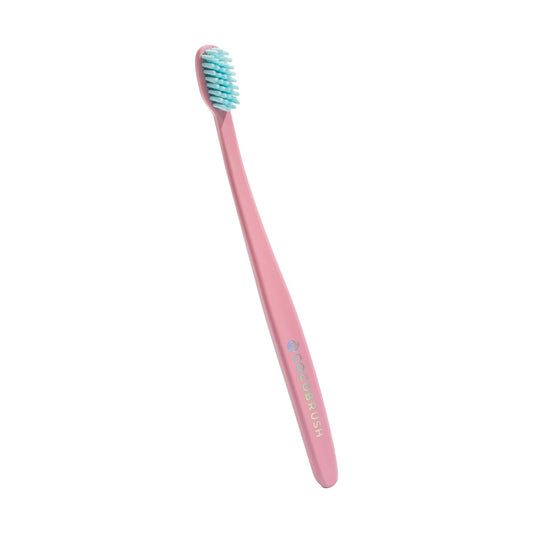 Cocofloss Cocobrush, Ultra-Soft Manual Toothbrush, Dentist-Designed, Gentle on Gums, Made from Recycled Plastic, Tickled Pink