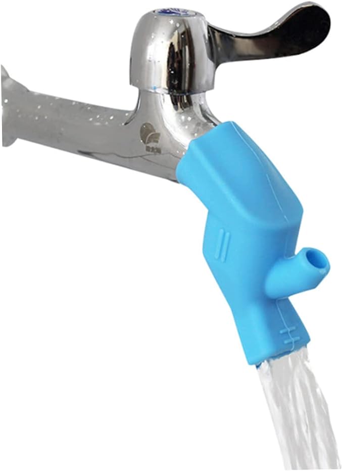 Silicone Diversion Extender Children Toddler Hand Washing Water Tap Blue