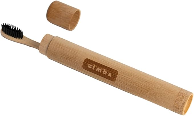 Zimba Bamboo Toothbrush Case | Breathable Toothbrush Travel Case for Bamboo Toothbrushes | Portable and Eco-Friendly Travel Toothbrush Kit and Toothbrush Holder