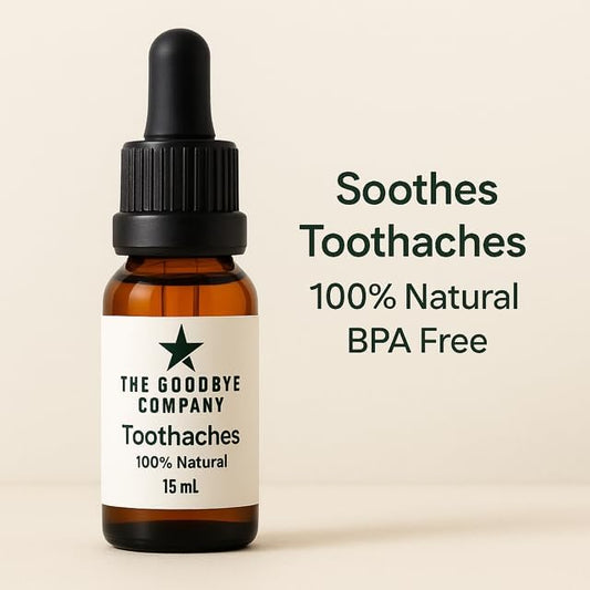 The Goodbye Company Organic Clove Toothache Relief Oil – Undiluted Blend with Peppermint Leaf, Sea Buckthorn & Castor Oil – Natural Tooth & Gum Comfort Formula – 15 mL Glass Dropper – Made in USA