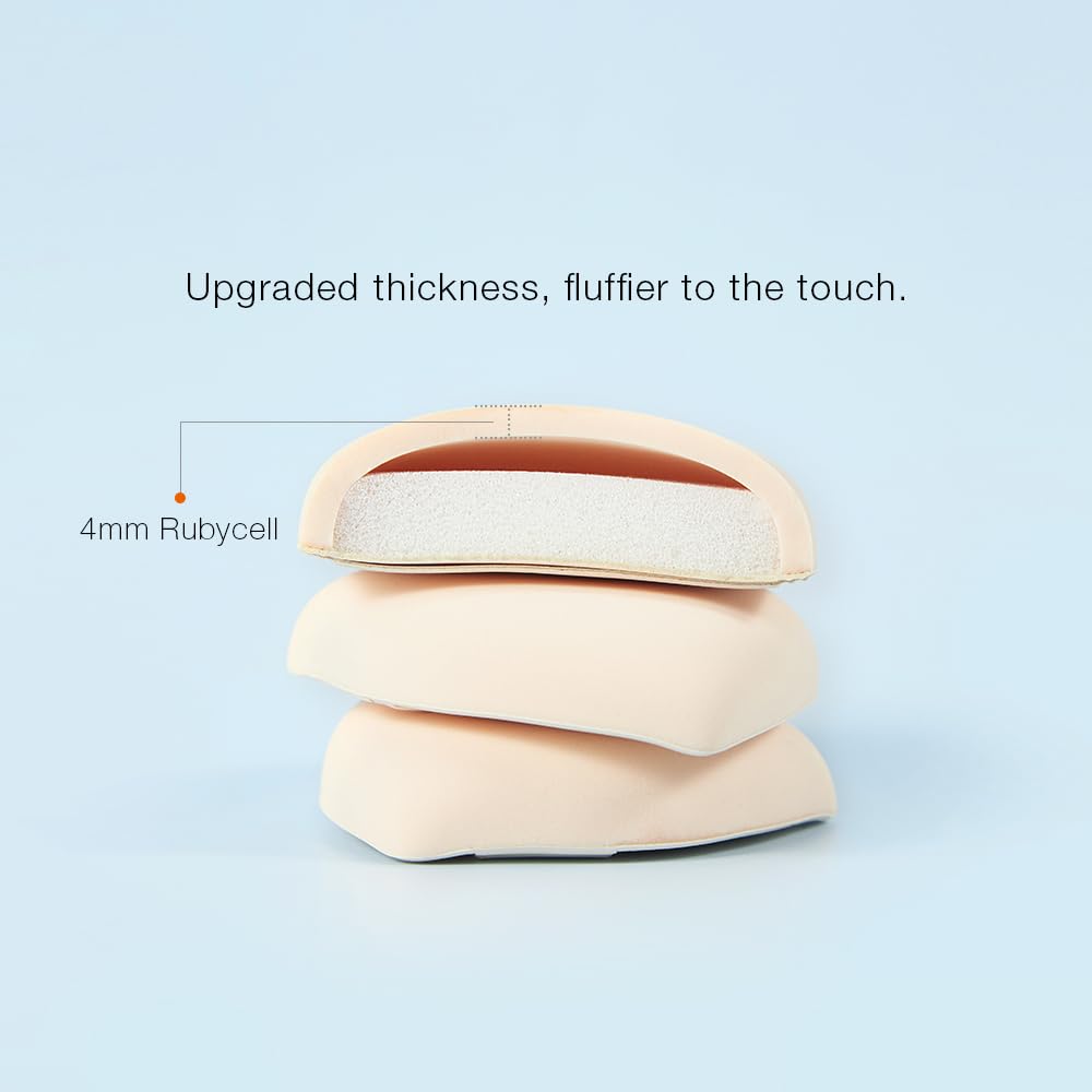 Solone 2Pcs Cushion Makeup Sponge Puff with Elastic Band - For Foundation, Concealer, Loose Powder; Long-Lasting, Beginner-Friendly and Comes with Travel Case