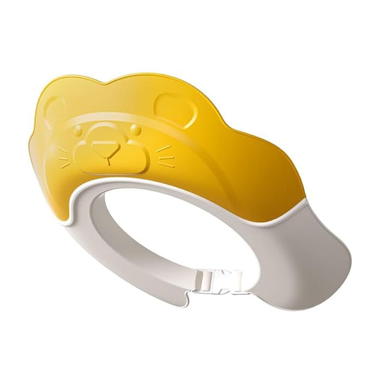 Baby Shower Cap - Waterproof Bath Visor for Toddlers 1-3 Years, Extra Soft Silicone Hair Washing Hat for Kids, Keep Water Out of Eyes(Animal Design) (Yellow)