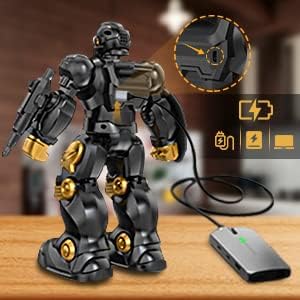 SONOMO Toys for 6-9 Year Old Boys, RC Robot Gifts for Kids Intelligent Programmable Robot (Black)
