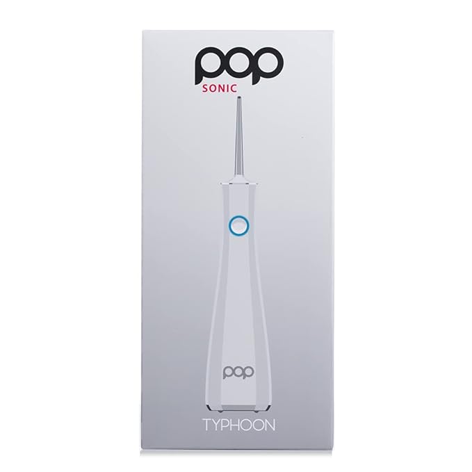 Pop Sonic Typhoon Water Flosser (White) | Non-Slip, Waterproof Water Flosser for Men & Women - 3 Modes Battery Powered, Rechargeable Water Flosser - Water flosser for Braces, Teeth, & Gums…