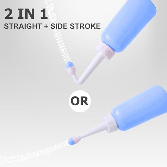 Peri Bottle - Postpartum and Perineal Care - 2 in 1 Portable Bidet - Portable Travel Bidet Sprayer for Women or Men- Handheld Jet Spray Bottle for Toilet (350ML, Blue)