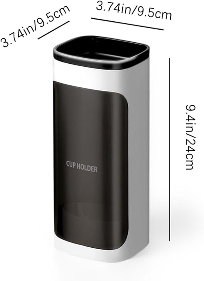 2 Pcs Cup Dispenser Wall Mounted, Bathroom Cup Dispenser Holder for 3oz-9.5oz Disposable Paper and Plastic Cups, Water Cooler Cup Dispenser with Adhesive Plate (Single Green)