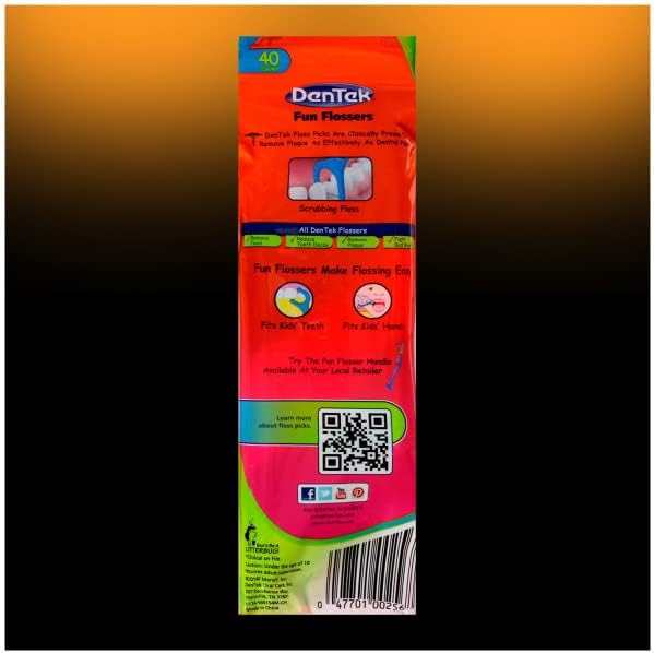 DenTek Kids Fun Flossers, Wild Fruit Flavor 40 Count (Pack of 3)