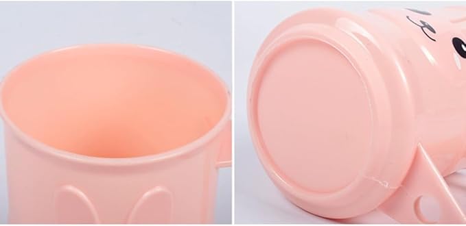 Cartoon Rabbit Kids Toothbrush Cup Pink Bathroom Tumbler Holder Cute Animal Design 4.33X3.14X4.13 Inch