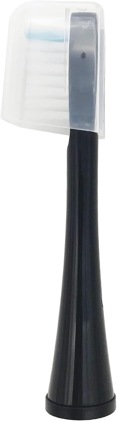 SF-03W Replacement Heads fit for Waterpik Sonic Fushion SF-02W, SF-01W, SF-04, with Brush Head Cover 6 PCS, Black