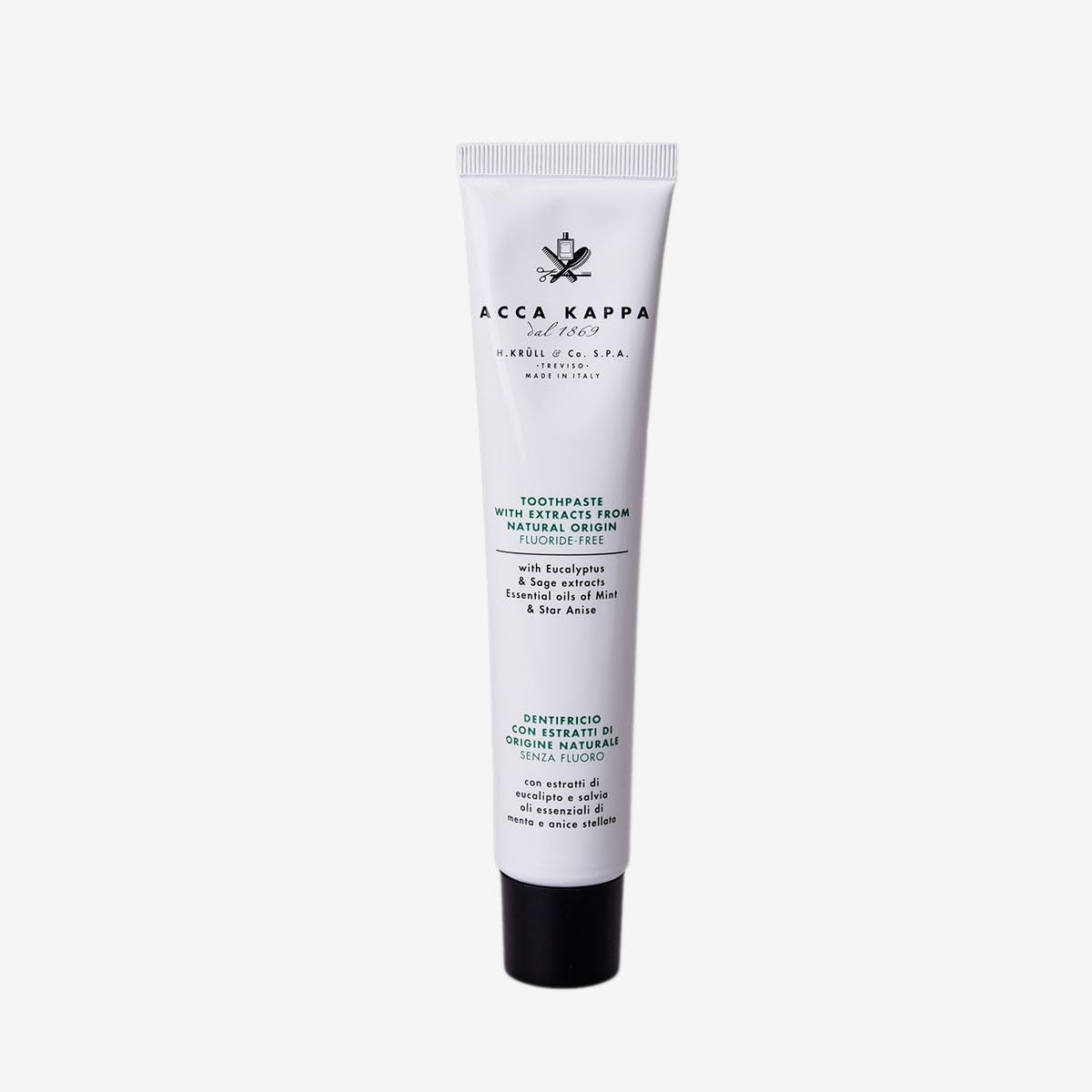 ACCA KAPPA Natural Fluoride Free Toothpaste – Gentle Cleansing with Sage, Eucalyptus and Spearmint
