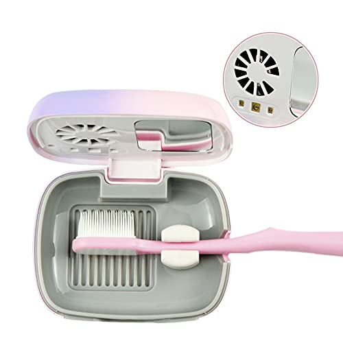 Rechargeable Mini Toothbrush Cover with Fan and USB cord for Travel or Home, Long Battery Life and Improved Case Ventilation FOR Better Disinfection (White)