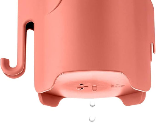 Kids Toothbrush Holder, Cute Elephant Toothbrush Holders for Toddler, Toothbrush Toothpaste Holder for Bathroom, Toothbrush Organizer with 3 Slots and a Hook, Watermelon Red