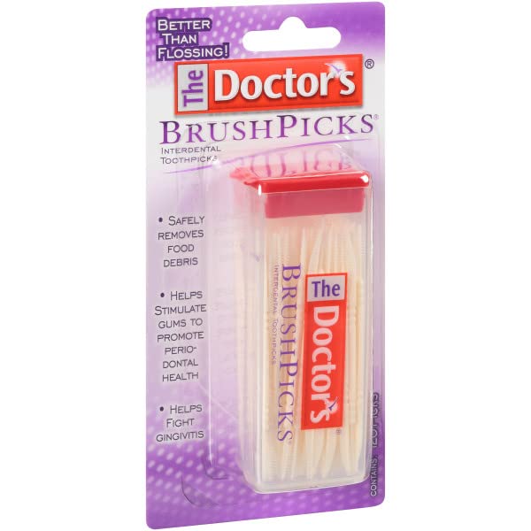 The Doctor's BrushPicks Interdental Toothpicks, 120 Count. (Pack of 12)