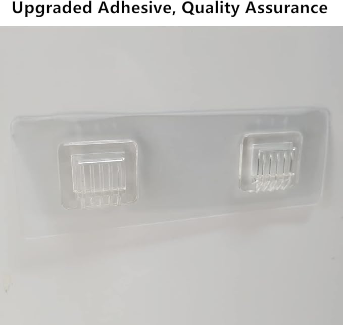 JiePai Acrylic Corner Shower Caddy Shelf with Hooks 2 Pack, Adhesive Wall Mounted Bathroom Shower Organizer for Inside Shower & Kitchen Storage, Space-Saving Design