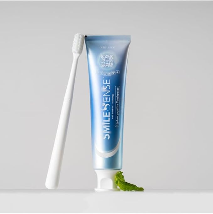 SeneGence SmileSense Hydroxyapatite Toothpaste with BritePop Technology, Fluoride-Free Triple Whitening System and Enamel Strengthening Formula
