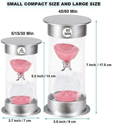 SuLiao 10 Minute Hourglass Timer Sand Clock, Unbreakable Pink Sand Watch 10 Min, Colorful Plastic Hour Glass Sandglass for Kids, Games, Decor, Classroom, Kitchen, Toothbrush Timer