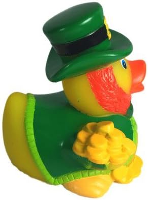 3" Rubber Duck [Sealed Hole, Floats Upright] - Baby Safe Bathtub Bathing Toy - Leprechaun Rubber Duck