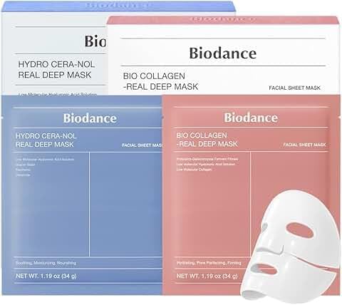 BIODANCE Best Mask Duo: Bio-Collagen & Ceramide Panthenol Real Deep Mask Set, Firming, Hydrating, Face Mask Bundle for Glass Skin, Korean Skincare Set, Christmas Gift Stocking Stuffers for teen girls