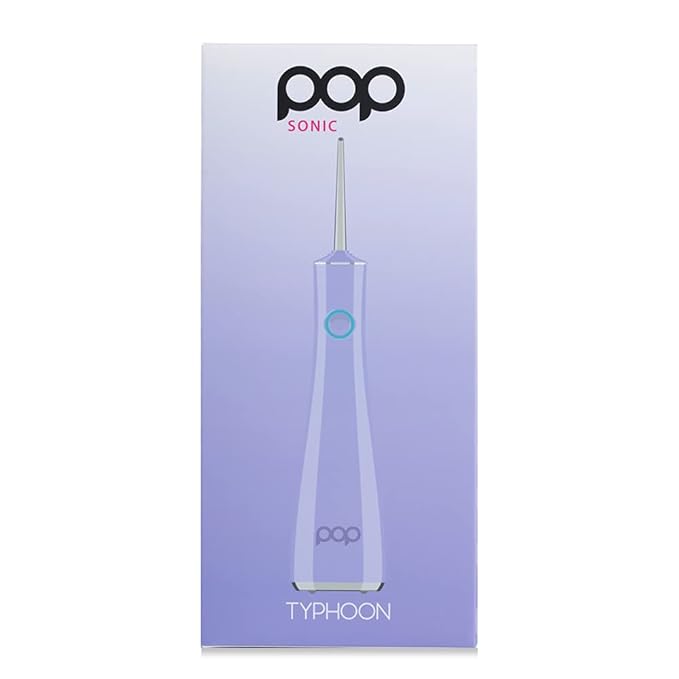 Pop Sonic Typhoon Water Flosser (Purple) | Non-Slip, Waterproof Water Flosser for Men & Women - 3 Modes Battery Powered, Rechargeable Water Flosser for Braces, Teeth, & Gums