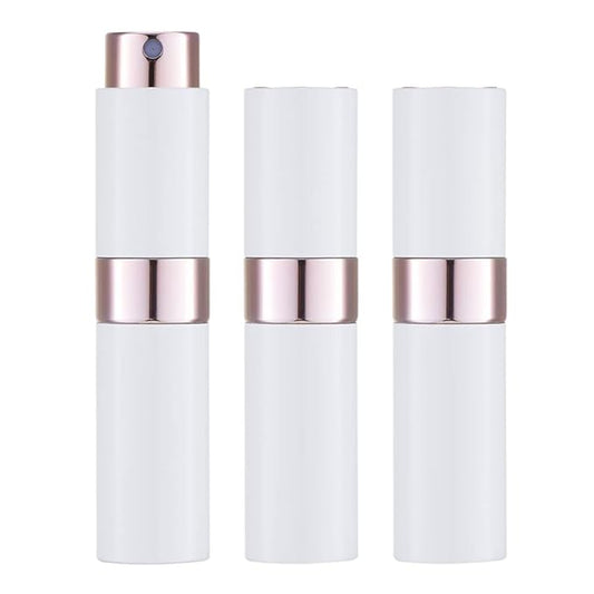 LISAPACK 8ML Atomizer Perfume Spray Bottle for Travel (3 PCS) Empty Cologne Dispenser, Portable Sprayer (White)
