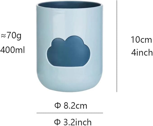 Simple Cloud Mouthwash Cup - Creative Cute Couple's Cup (Dark Green & Light Blue)