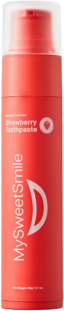 MySweetSmile Strawberry Toothpaste – Advanced Fluoride Formula – Strengthens Enamel & Prevents Cavities – Dentist-Approved & Enamel-Safe – IndyBest Award-Winning Brand - Makes Brushing Fun Again - 60g
