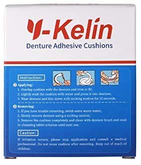 Y-Kelin Lower Denture Adhesive Cushions, Adhesive-Free Denture Pads for Sore Gums, 30 Pads*2 (60 Strips)