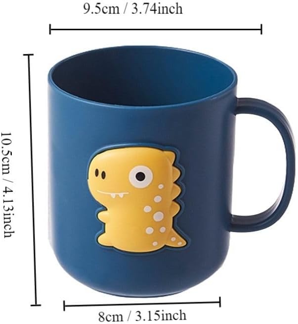 Cute Dinosaur Toothbrush Cup,Plastic Mouthwash Cup Portable Drinking Cup,Multipurpose Durable Toothbrush Holder for Bathroom Kitchen(Dark Blue)